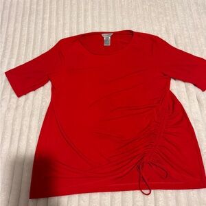 Multiples Red Short Sleeve Top Size Small